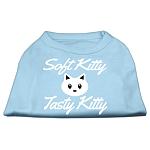 Softy Kitty, Tasty Kitty Screen Print Dog Shirt Baby Blue Lg