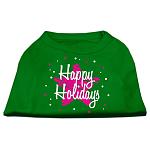 Scribble Happy Holidays Screenprint Shirts Emerald Green Lg