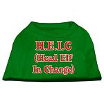 Head Elf in Charge Screen Print Shirt Emerald Green Lg