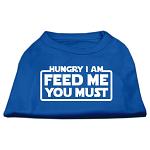 Hungry I Am Screen Print Shirt Blue Lg