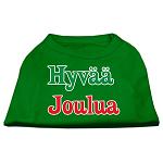 Hyvaa Joulua Screen Print Shirt Emerald Green Lg