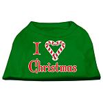 I Heart Christmas Screen Print Shirt Emerald Green Lg