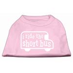 I ride the short bus Screen Print Shirt Light Pink L