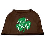 Irish Pup Screen Print Shirt Brown Lg