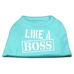 Like a Boss Screen Print Shirt Aqua Lg