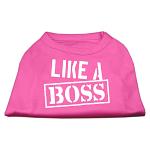 Like a Boss Screen Print Shirt Bright Pink Lg