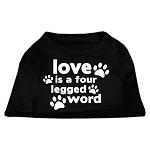 Love is a Four Leg Word Screen Print Shirt Black Lg