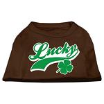 Lucky Swoosh Screen Print Shirt Brown Lg