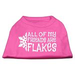 All my friends are Flakes Screen Print Shirt Bright Pink L