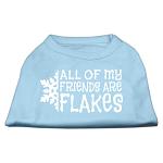 All my friends are Flakes Screen Print Shirt Baby Blue L