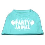 Party Animal Screen Print Shirt Aqua Lg