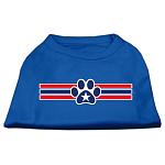 Patriotic Star Paw Screen Print Shirts Blue Lg