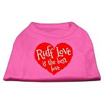 Ruff Love Screen Print Shirt Bright Pink Lg