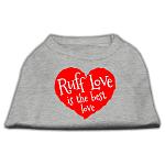 Ruff Love Screen Print Shirt Grey Lg