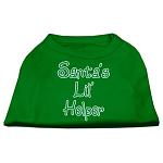 Santa's Lil' Helper Screen Print Shirt Emerald Green Lg