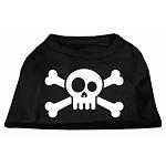 Skull Crossbone Screen Print Shirt Black Lg