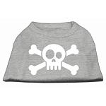 Skull Crossbone Screen Print Shirt Grey Lg