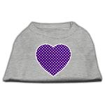 Purple Swiss Dot Heart Screen Print Shirt Grey Lg