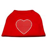 Red Swiss Dot Heart Screen Print Shirt Red Lg