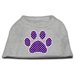 Purple Swiss Dot Paw Screen Print Shirt Grey Lg