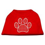 Red Swiss Dot Paw Screen Print Shirt Red Lg