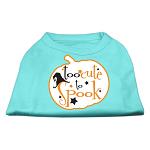 Too Cute to Spook Screen Print Dog Shirt Aqua Lg