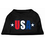 USA Star Screen Print Shirt Black Lg