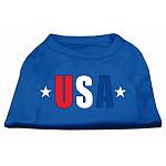 USA Star Screen Print Shirt Blue Lg