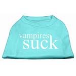 Vampires Suck Screen Print Shirt Aqua L