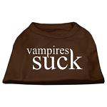 Vampires Suck Screen Print Shirt Brown Lg