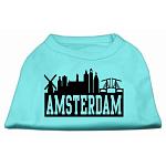 Amsterdam Skyline Screen Print Shirt Aqua Lg