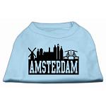 Amsterdam Skyline Screen Print Shirt Baby Blue Lg