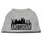 Amsterdam Skyline Screen Print Shirt Grey Lg