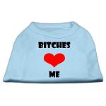 Bitches Love Me Screen Print Shirts Baby Blue Lg