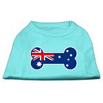 Bone Shaped Australian Flag Screen Print Shirts Aqua L