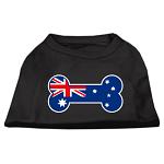 Bone Shaped Australian Flag Screen Print Shirts Black L