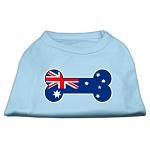 Bone Shaped Australian Flag Screen Print Shirts Baby Blue L