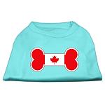 Bone Shaped Canadian Flag Screen Print Shirts Aqua L