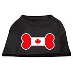 Bone Shaped Canadian Flag Screen Print Shirts Black L