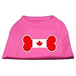 Bone Shaped Canadian Flag Screen Print Shirts Bright Pink L