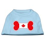 Bone Shaped Canadian Flag Screen Print Shirts Baby Blue L