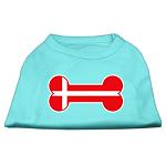 Bone Shaped Denmark Flag Screen Print Shirts Aqua L