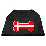 Bone Shaped Denmark Flag Screen Print Shirts Black L