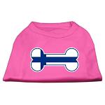 Bone Shaped Finland Flag Screen Print Shirts Bright Pink L