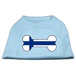 Bone Shaped Finland Flag Screen Print Shirts Baby Blue L