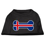 Bone Shaped Iceland Flag Screen Print Shirts Black L