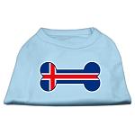 Bone Shaped Iceland Flag Screen Print Shirts Baby Blue L