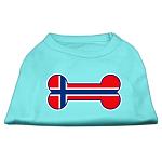 Bone Shaped Norway Flag Screen Print Shirts Aqua L