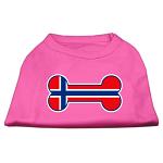 Bone Shaped Norway Flag Screen Print Shirts Bright Pink L