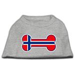 Bone Shaped Norway Flag Screen Print Shirts Grey L